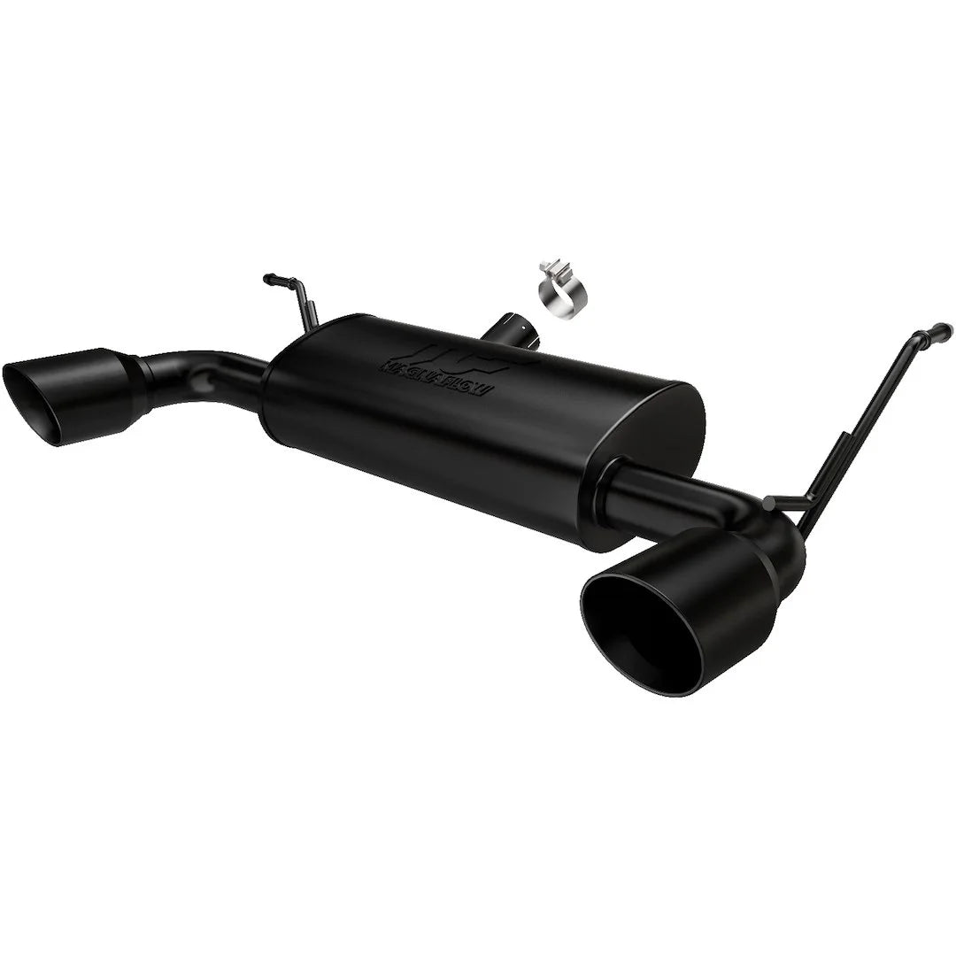07-14 Jeep Wrangler JK 3.8/3.6L Dual Split Rear Exit Black Axle-Back Cat Back Exhaust - Revved Up Tools