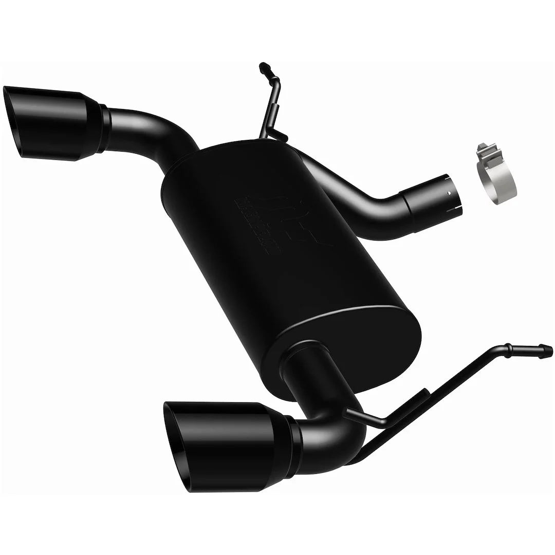 07-14 Jeep Wrangler JK 3.8/3.6L Dual Split Rear Exit Black Axle-Back Cat Back Exhaust - Revved Up Tools