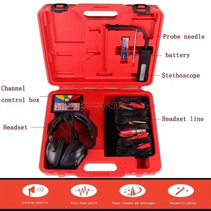 1 Set Combination Electronic Stethoscope Kit Auto Car Mechanic Noise Diagnostic Tool Six Channel Auto Mechanic Tools - Revved Up Auto