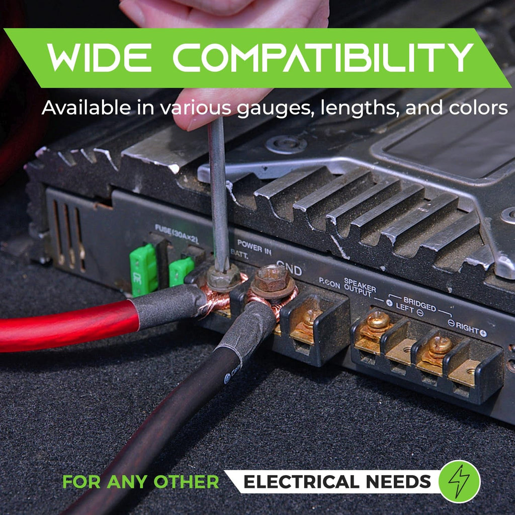 1/0 Gauge Wire (25Ft - Red Translucent) Copper Clad Aluminum CCA - Primary Automotive Wire Power/Ground, Battery Cable, Car Audio Speaker, RV Trailer, Amp, Electrical 0Ga AWG 25 Feet - Revved Up Auto