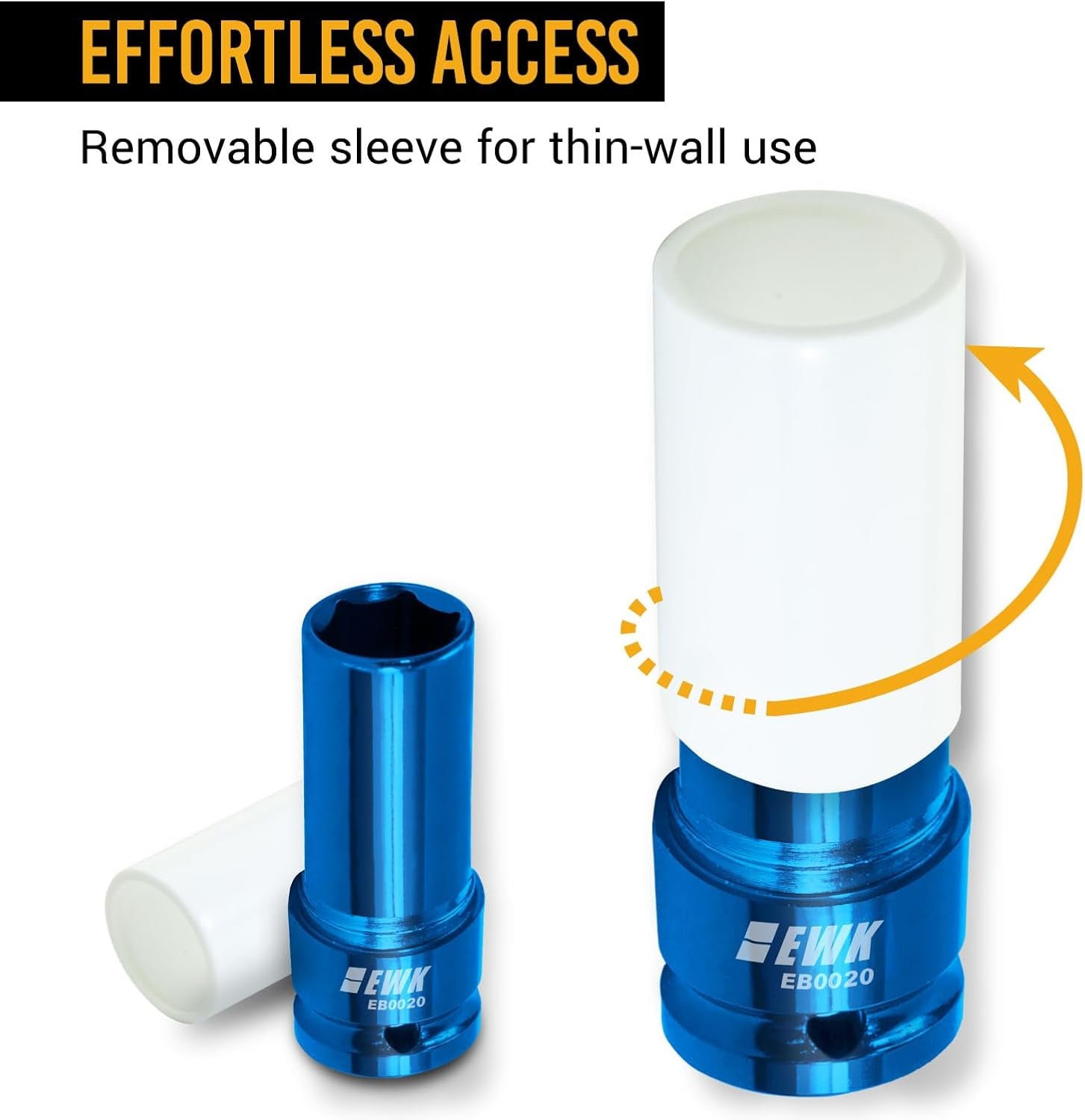 1/2" Drive 17 Mm CR-MO Lug Nut Impact Socket, Non-Marring Thin Wall Wheel Rim Protector Socket - Revved Up Tools
