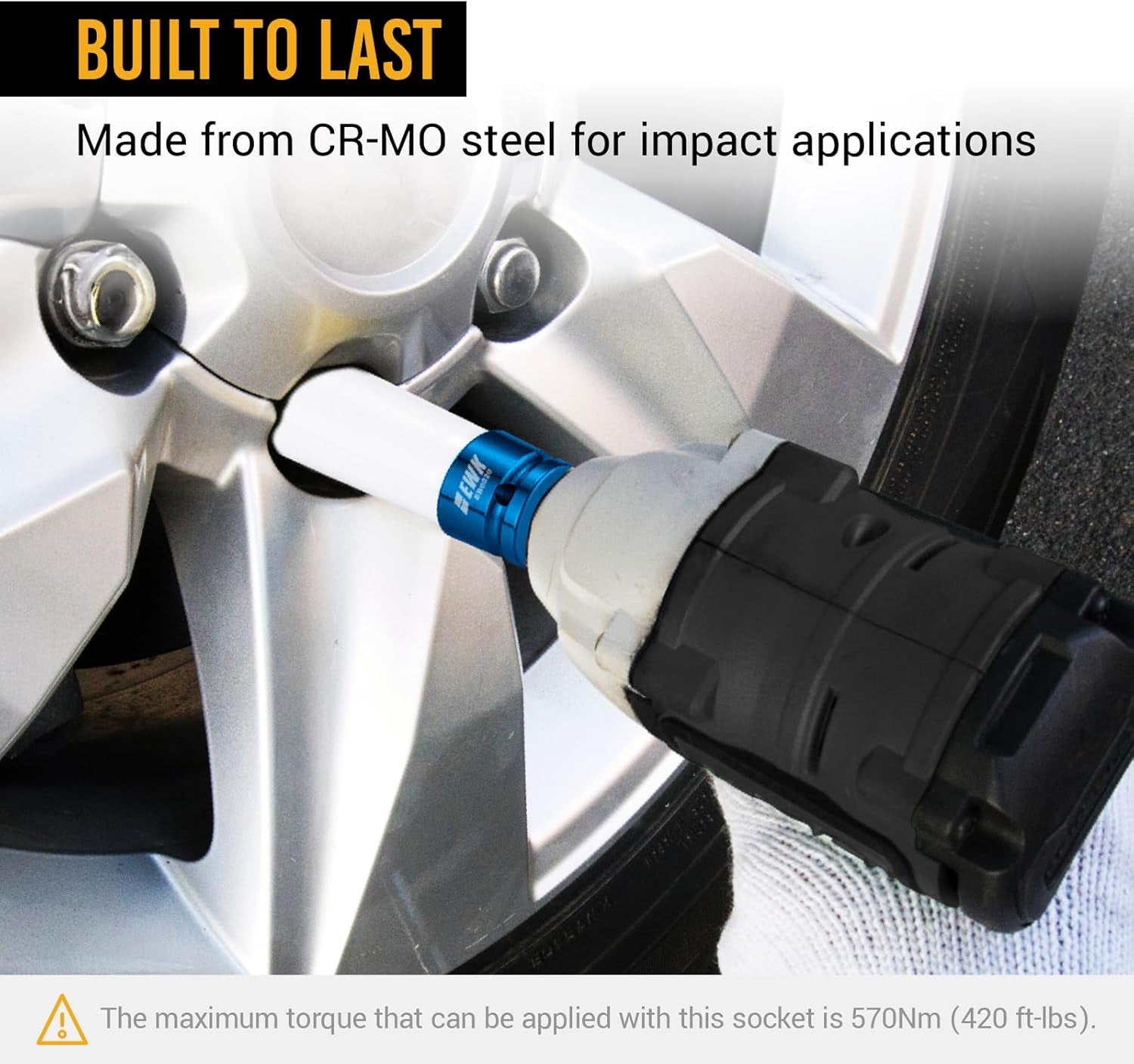 1/2" Drive 17 Mm CR-MO Lug Nut Impact Socket, Non-Marring Thin Wall Wheel Rim Protector Socket - Revved Up Tools