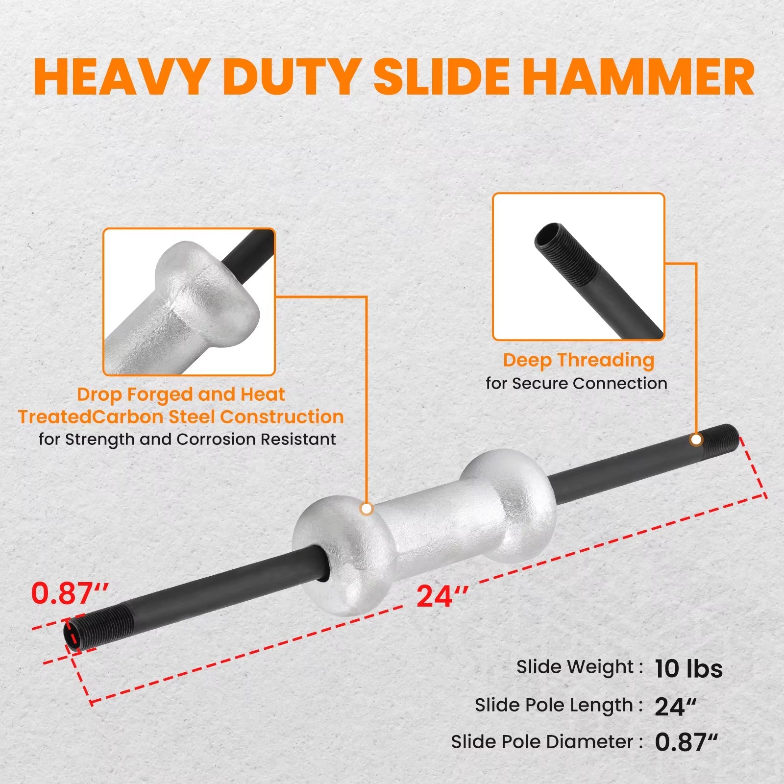18Pcs Slide Hammer Dent Puller Auto Body Repair Kit Bearing Removal Tool Set - Revved Up Auto