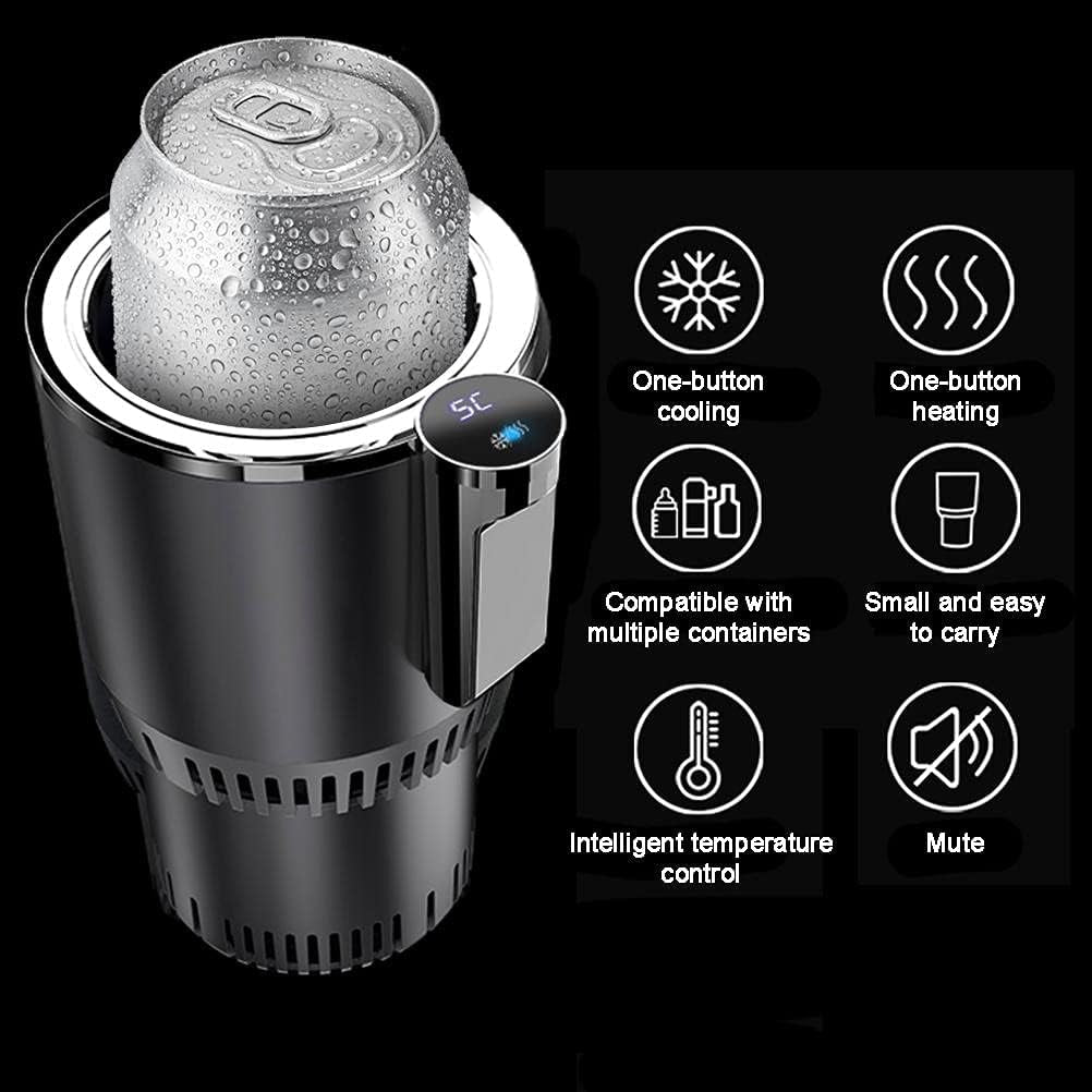 2-In-1 Car Cup Warmer Cooler, Smart Car Cup Mug Holder Auto Car Cooling and Heating Cup Holder Car Tumbler Holder Practical Car Refrigerator Cooler Insulation Drink Cooler Cup (Black) - Revved Up Tools