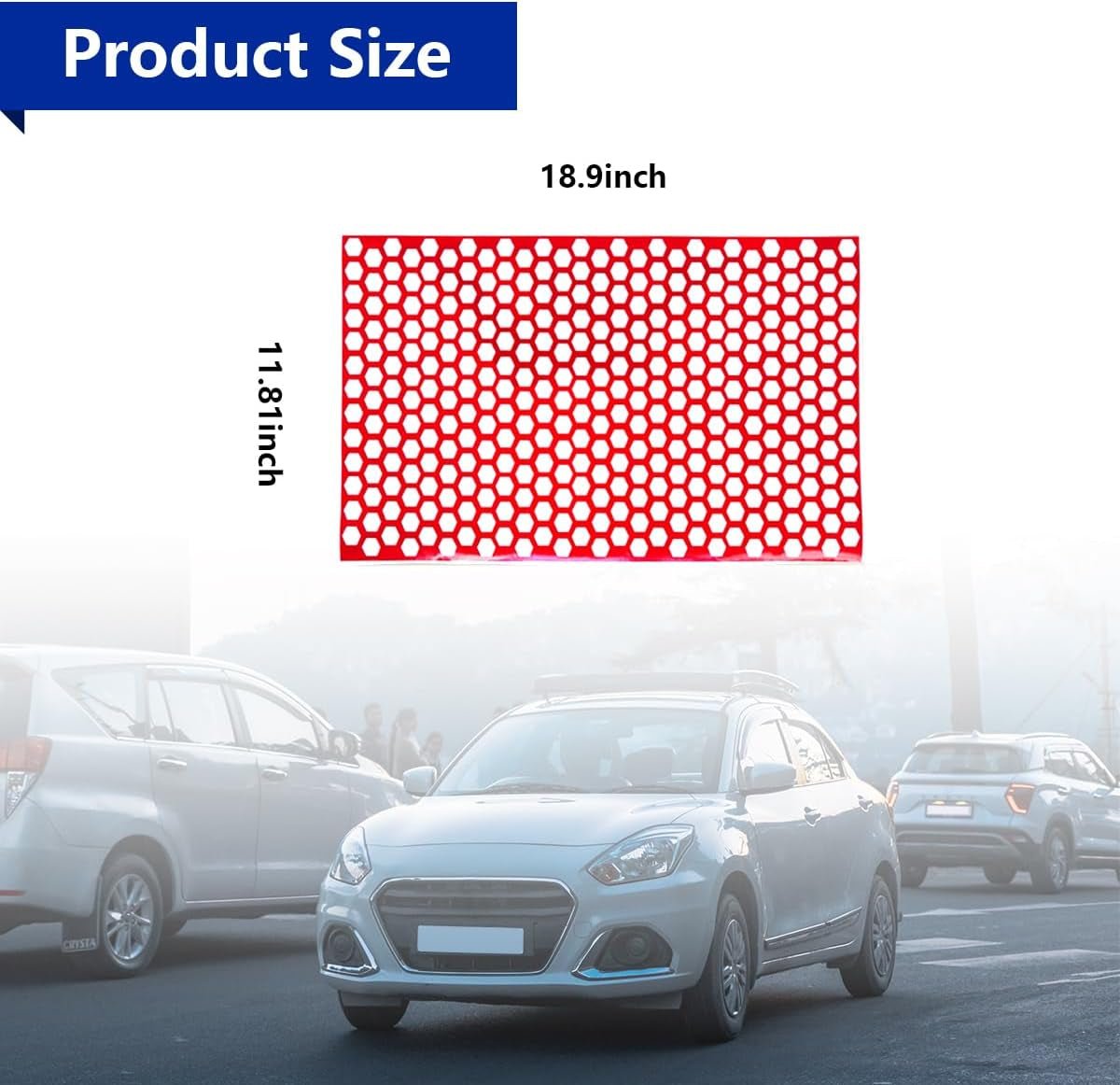 2 Pcs Car Rear Tail Light Lamp Stickers Honeycomb Type Decal, 18.9"×11.8" DIY Self Adhesive Tint Film Taillight Sheet, Universal Car Accessories for Rear Light Cover Trim (Red) - Revved Up Tools