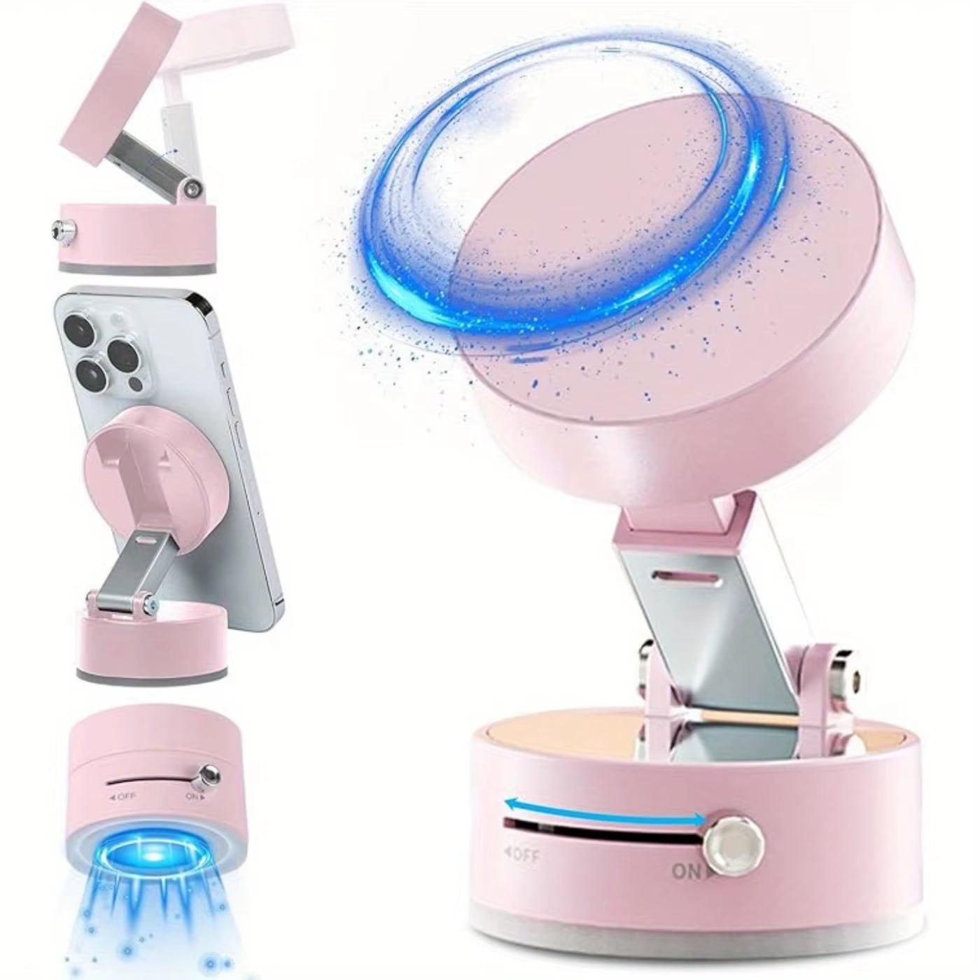 2025 New Magnetic Suction Car Phone Mount Foldable and Retractabl, Hands - Free Magnetic Cell Phone Holder for All Smooth Surface - Revved Up Auto