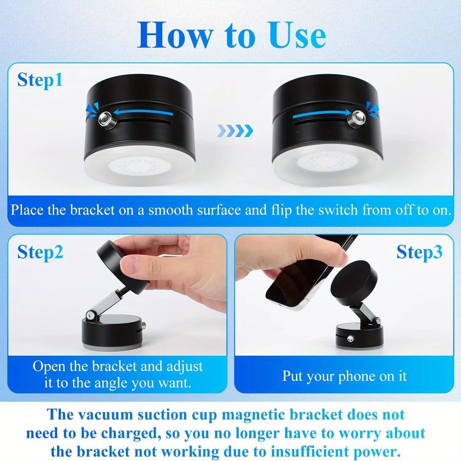 2025 New Magnetic Suction Car Phone Mount Foldable and Retractabl, Hands - Free Magnetic Cell Phone Holder for All Smooth Surface - Revved Up Auto