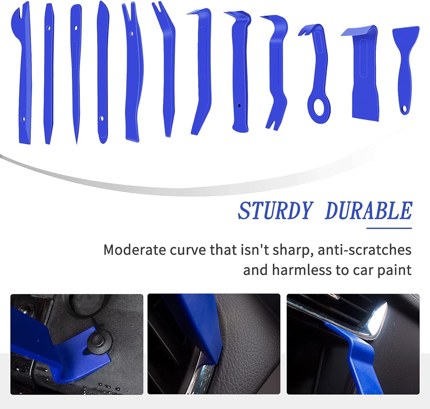 203Pcs Trim Removal Tool Kit, Car Panel/Door/Audio Removal Tool Set, Auto Clip Pliers/Fastener Terminal Remover Tool, Push Pin Bumper Retainer Clip, Plastic Pry Tool Set with Storage Bag, Blue - Revved Up Auto