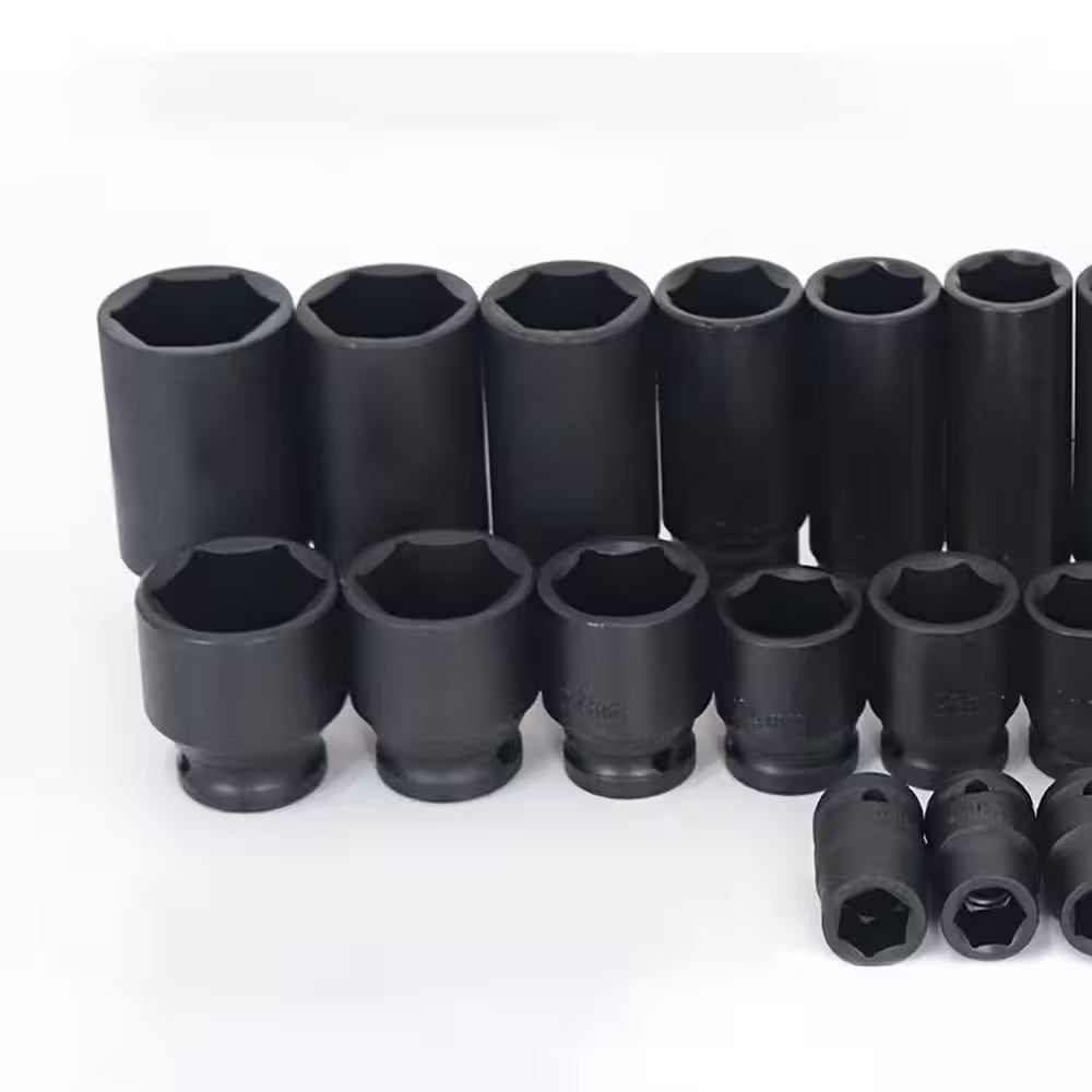 35-Piece 1/2In. Professional Pneumatic Socket Set with Long & Short Sockets, Air Cannon, Hex Extensions, and Rotary Tool