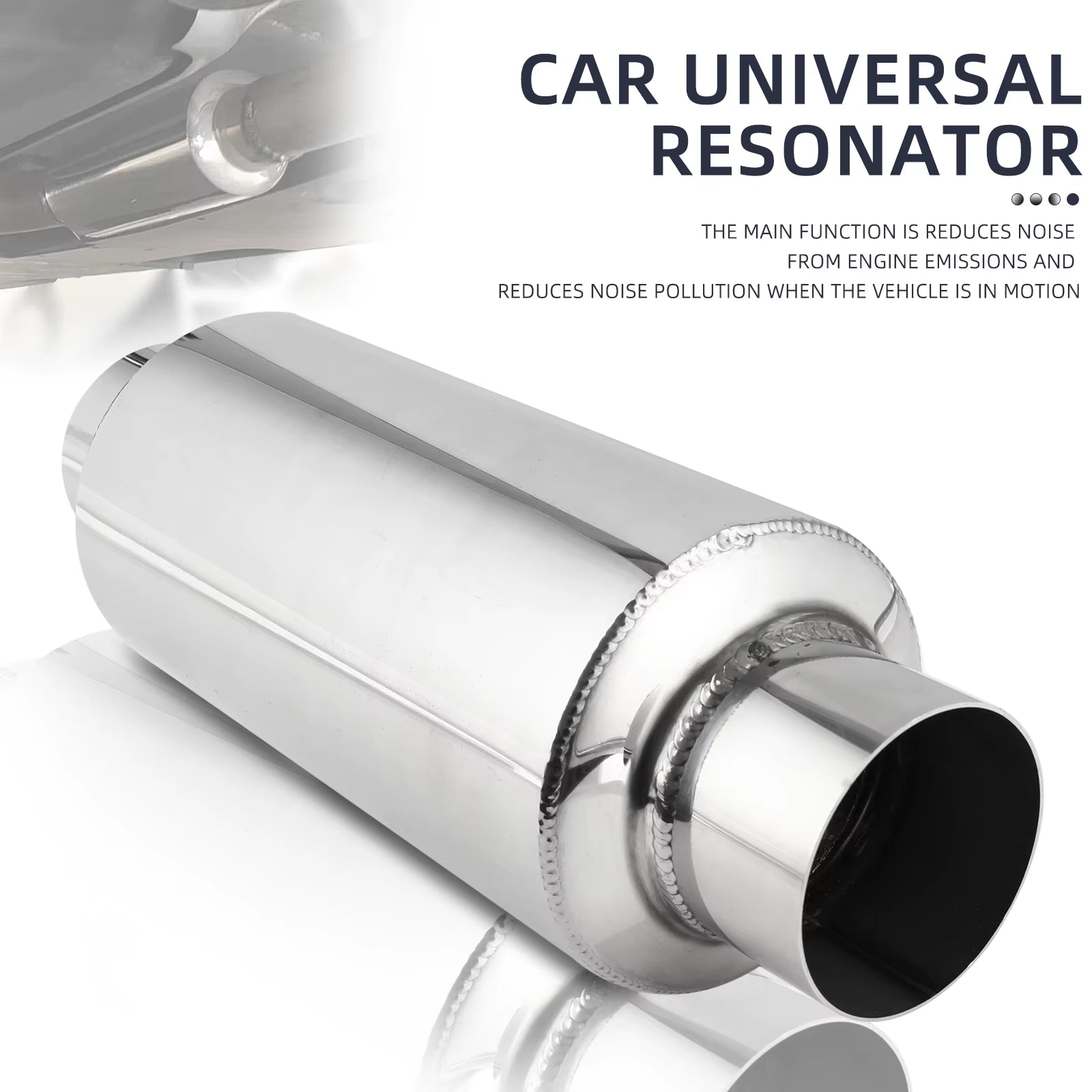 2.5"/3'' Car Exhaust Muffler Silencer Resonator Length 12" Stainless Steel Muffler Tip Silencer Exhaust System for Ford - Revved Up Tools