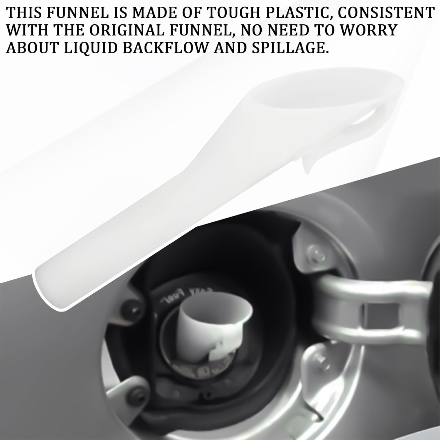 2PCS Capless Gas Tank Funnel，Funnels for Automotive Use OEM#8U5A - 17B068 - EB 1782177 1833948 2050651, Fuel Tank Accessories Compatible with Ford (White) - Revved Up Auto