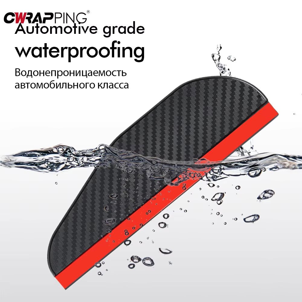 2PCS Car Rearview Mirror Rain Eyebrow Carbon Fiber Sun Visor Shade Cover Protector Clear Vision for Rain Car Mirror Accessories - Revved Up Tools