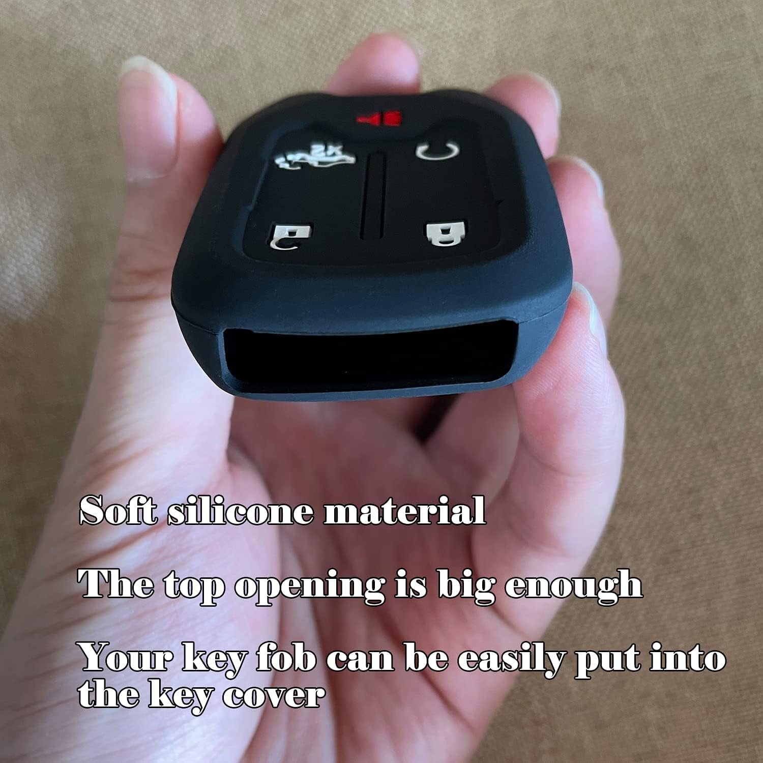 2PCS Silicone Smart Key Fob Case Cover for 2023 2022 2021 2020 2019 Chevy Silverado and GMC Sierra 1500 2500HD 3500HD, Remote Protector Accessories Holder(Key Ring,Black and Black) - Revved Up Tools