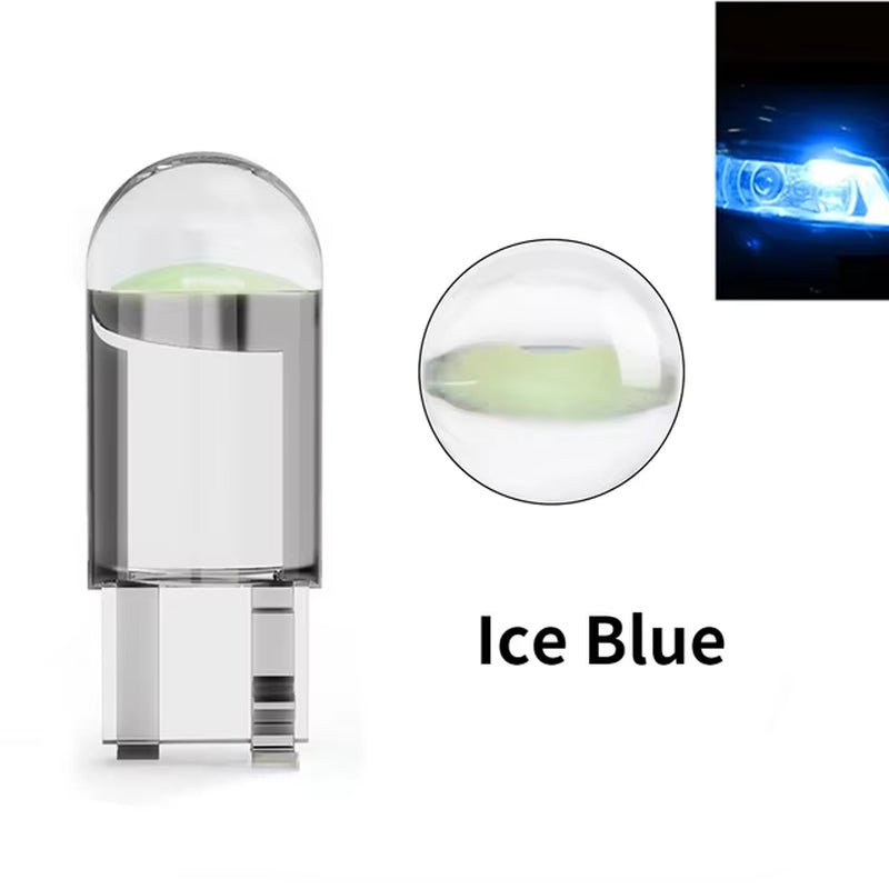 2PCS W5W Led T10 Car Light COB Glass 6000K White Auto Automobiles License Plate Lamp Led Dome Read DRL Bulb Style 12V - Revved Up Auto