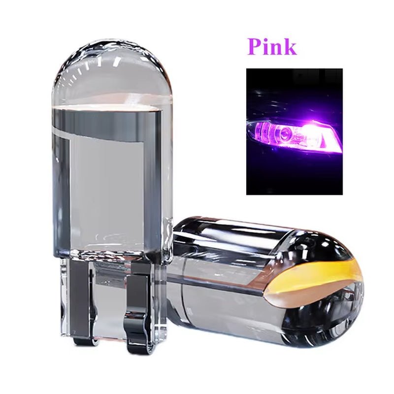2PCS W5W Led T10 Car Light COB Glass 6000K White Auto Automobiles License Plate Lamp Led Dome Read DRL Bulb Style 12V - Revved Up Auto