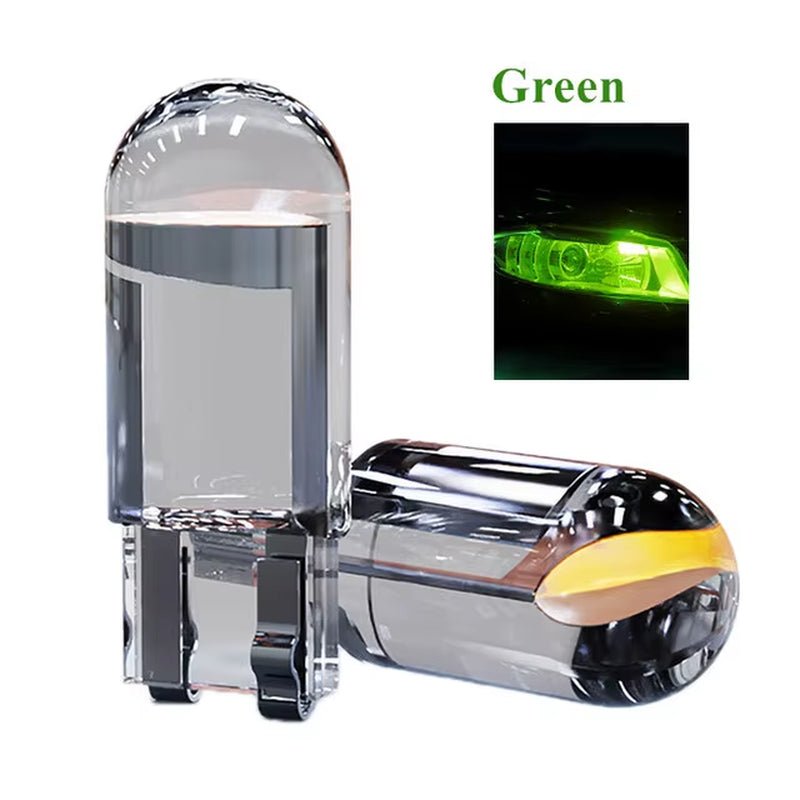2PCS W5W Led T10 Car Light COB Glass 6000K White Auto Automobiles License Plate Lamp Led Dome Read DRL Bulb Style 12V - Revved Up Auto