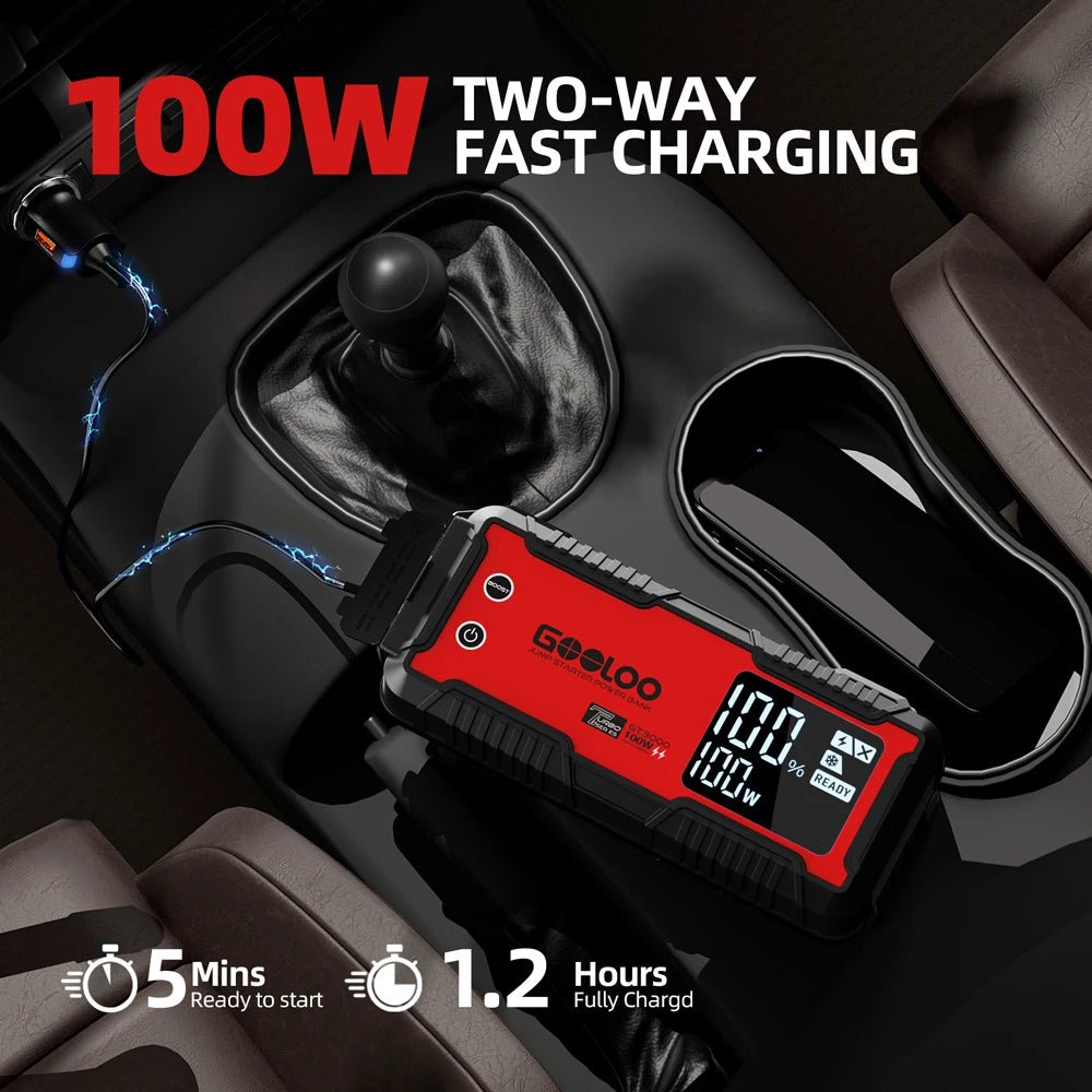 3000A Car Jump Starter 16000Mah Power Bank Portable Charger Booster 12V Auto Starting Device Emergency Battery Starter - Revved Up Auto