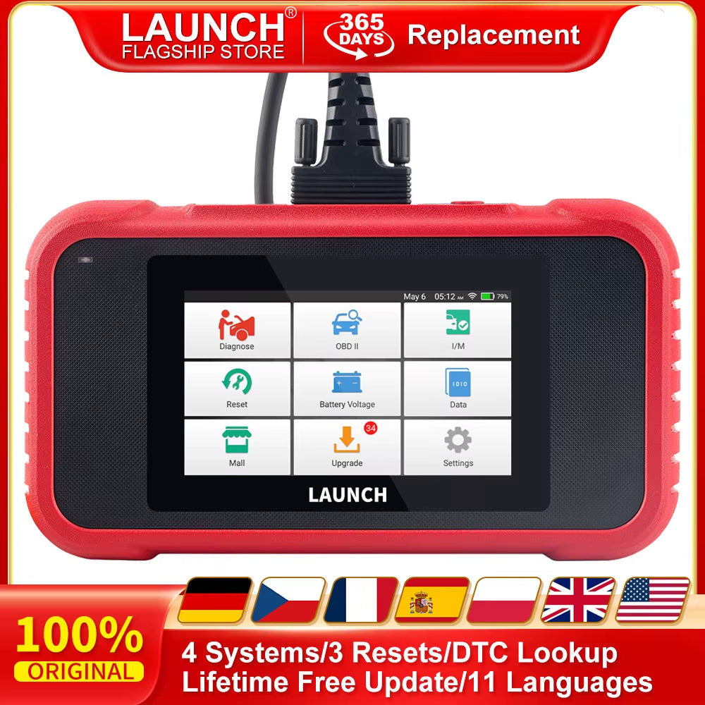 X431 CRP123E OBD2 Car Scanner 3 Resets Engine ABS SRS Transmission Automotive Diagnostic Tools Lifetime Free Update