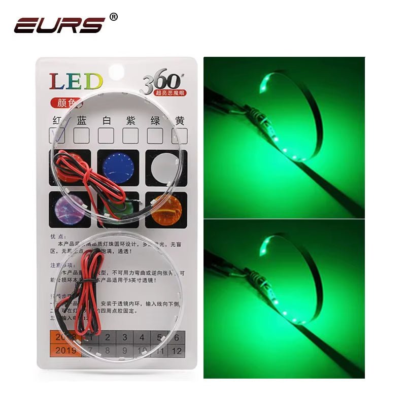 360 Degree LED RGB APP Bluetooth Devil Demon Eyes Car Motorcycle 2.5 3.0 Inch Projector Lenscar Angel Eye DRL Car Accessories - Revved Up Tools