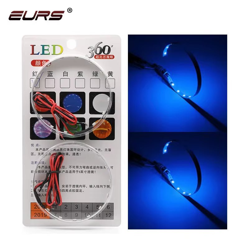 360 Degree LED RGB APP Bluetooth Devil Demon Eyes Car Motorcycle 2.5 3.0 Inch Projector Lenscar Angel Eye DRL Car Accessories - Revved Up Tools