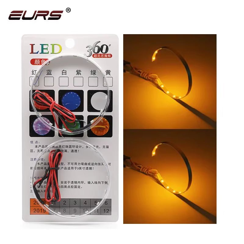 360 Degree LED RGB APP Bluetooth Devil Demon Eyes Car Motorcycle 2.5 3.0 Inch Projector Lenscar Angel Eye DRL Car Accessories - Revved Up Tools
