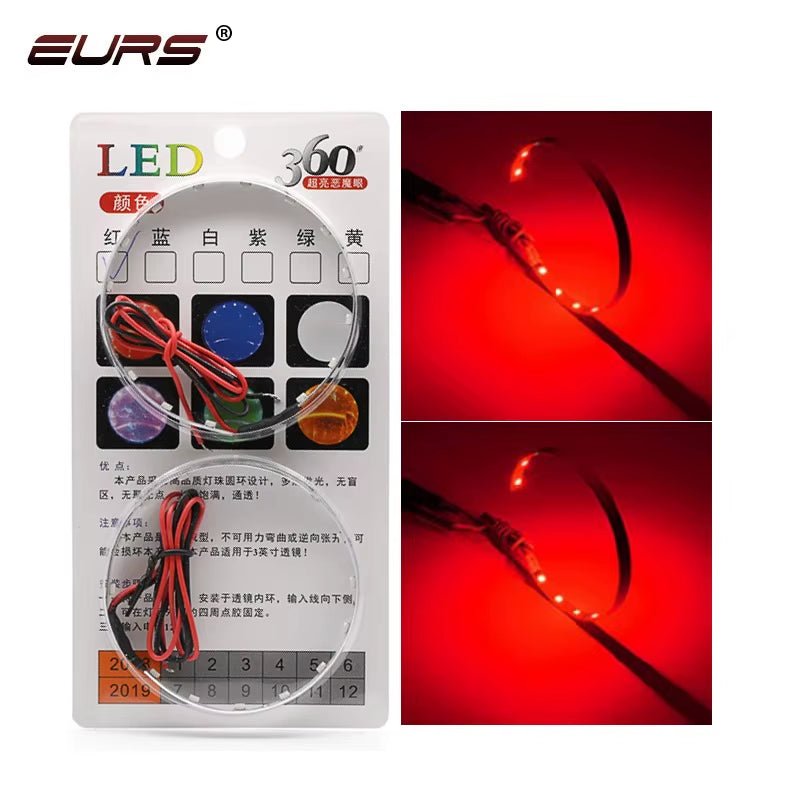 360 Degree LED RGB APP Bluetooth Devil Demon Eyes Car Motorcycle 2.5 3.0 Inch Projector Lenscar Angel Eye DRL Car Accessories - Revved Up Tools