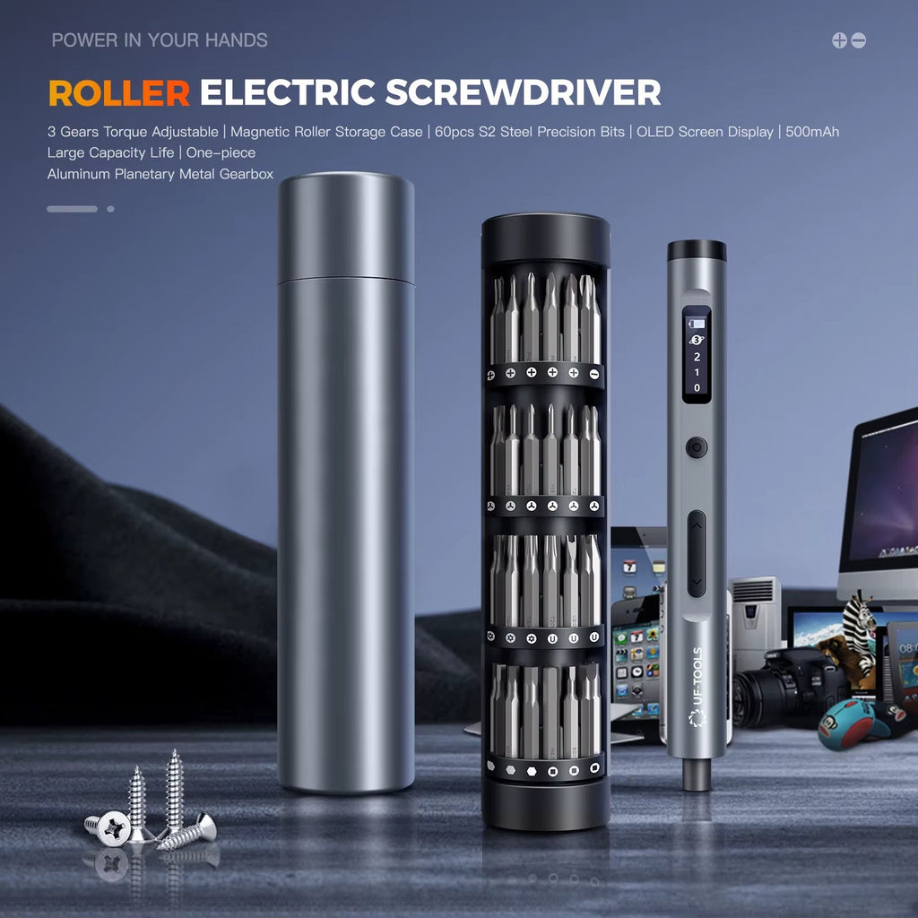 3.7V Mini Electric Screwdriver, Precision Screwdriver Set, 50 - In - 1 Magnetic Bits, Magnetic Storage - Revved Up Auto