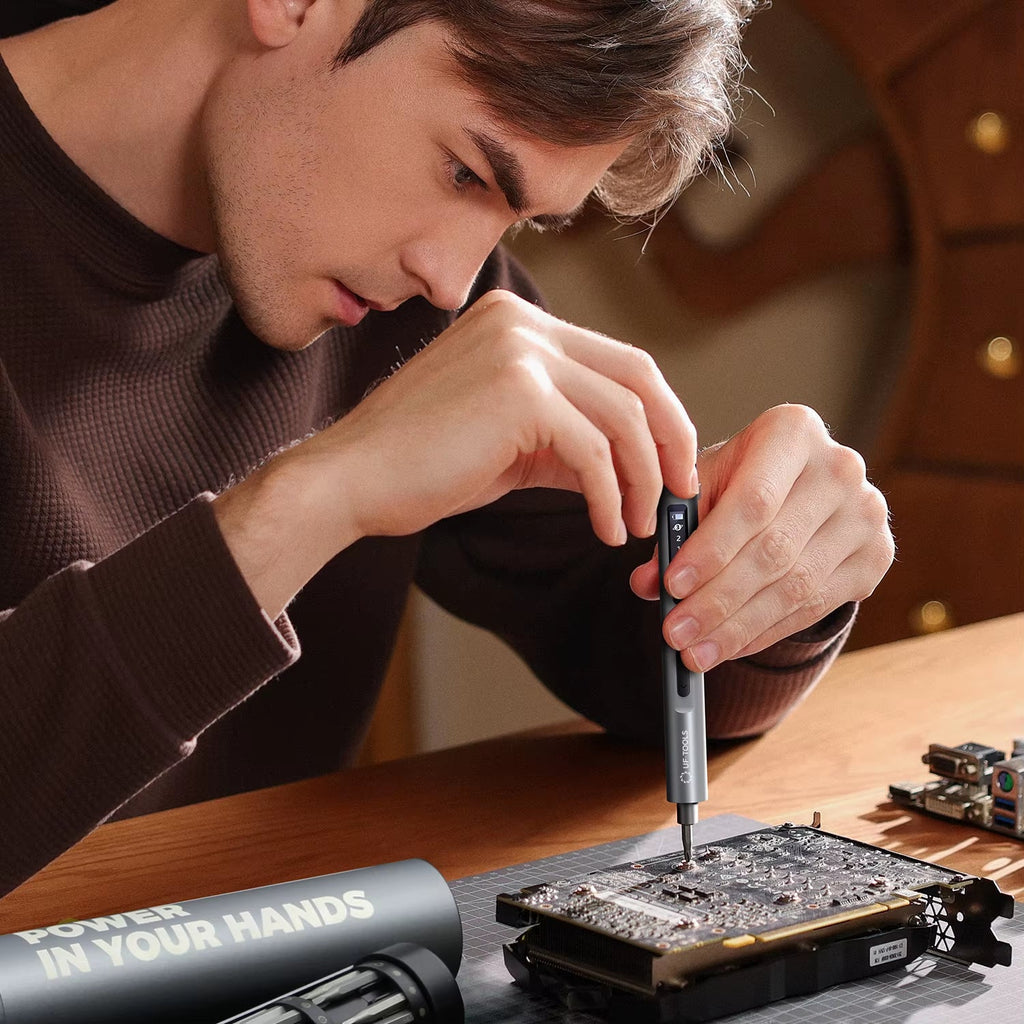 3.7V Mini Electric Screwdriver, Precision Screwdriver Set, 50 - In - 1 Magnetic Bits, Magnetic Storage - Revved Up Auto