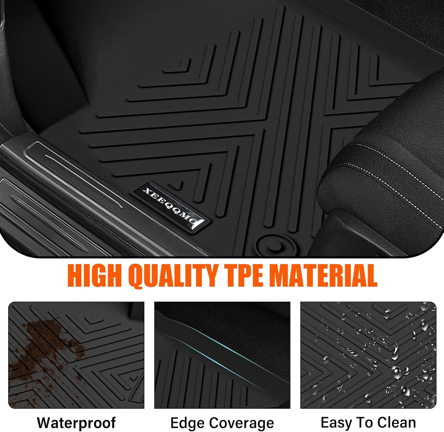 Floor Mats &Trunk Mat for 2020-2025 Ford Explorer 6 Seats with Backrest Mat All Weather TPE Rubber Cargo Liner for 2020-2025 Ford Explorer Accessories