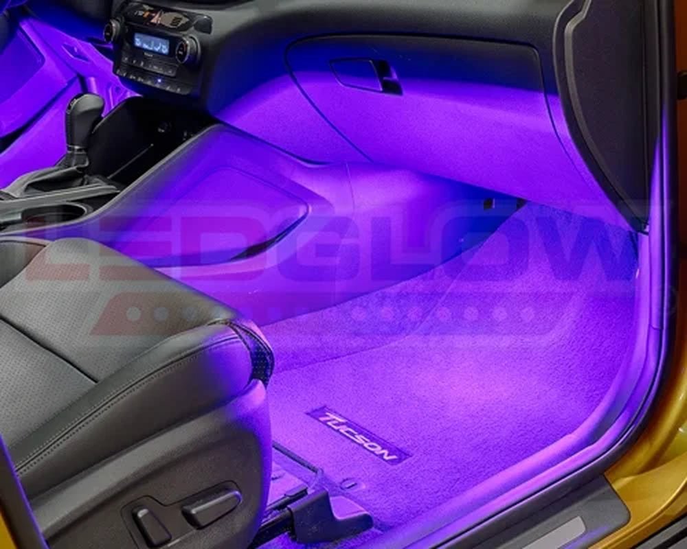 4Pc Purple LED Interior Underdash Lighting Kit - Revved Up Tools