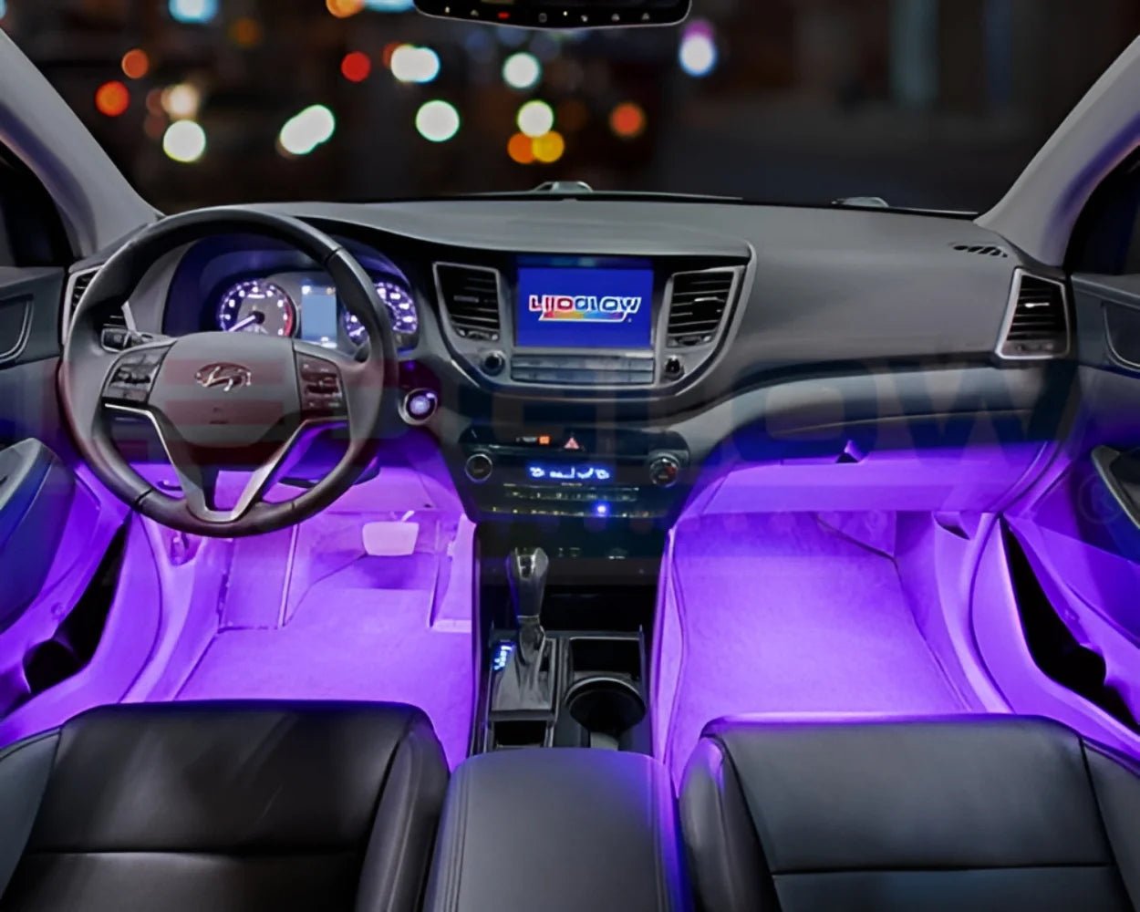 4Pc Purple LED Interior Underdash Lighting Kit - Revved Up Tools