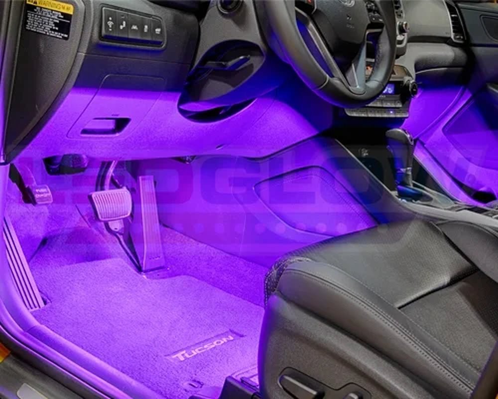 4Pc Purple LED Interior Underdash Lighting Kit - Revved Up Tools