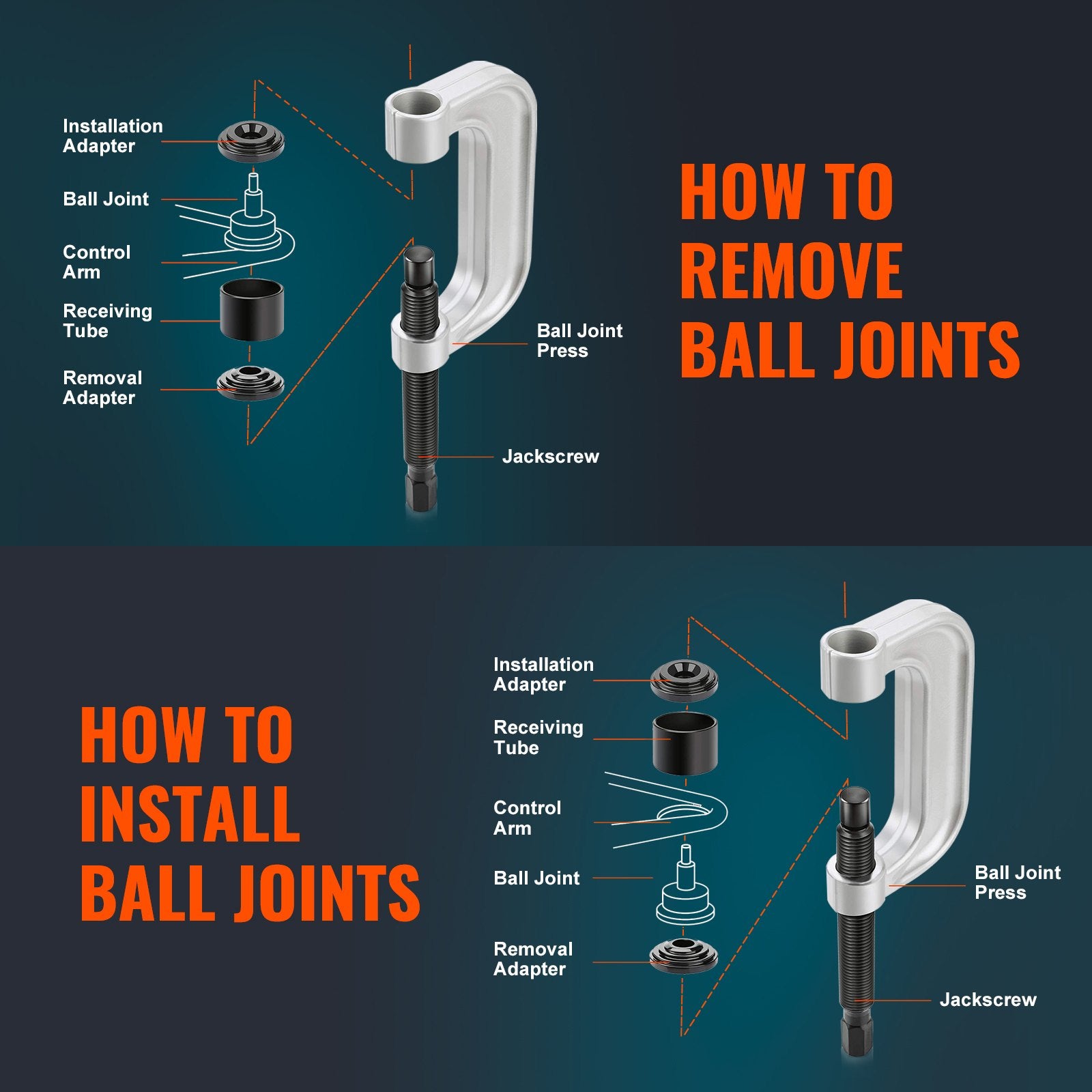 Ball Joint Press Kit C-Press Ball Joint Tools 21 Pcs Automotive Repair Kit