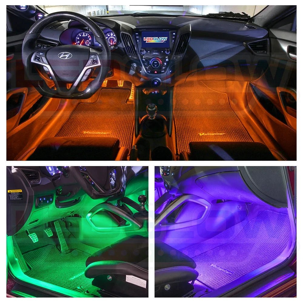 6Pc Flexible LED Million Color Interior Underdash Lighting Kit - Revved Up Auto