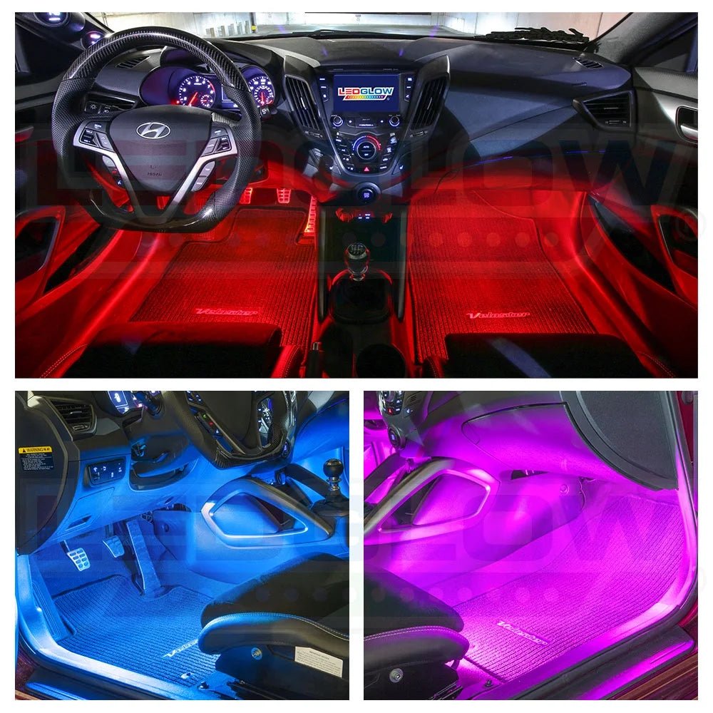 6Pc Flexible LED Million Color Interior Underdash Lighting Kit - Revved Up Auto