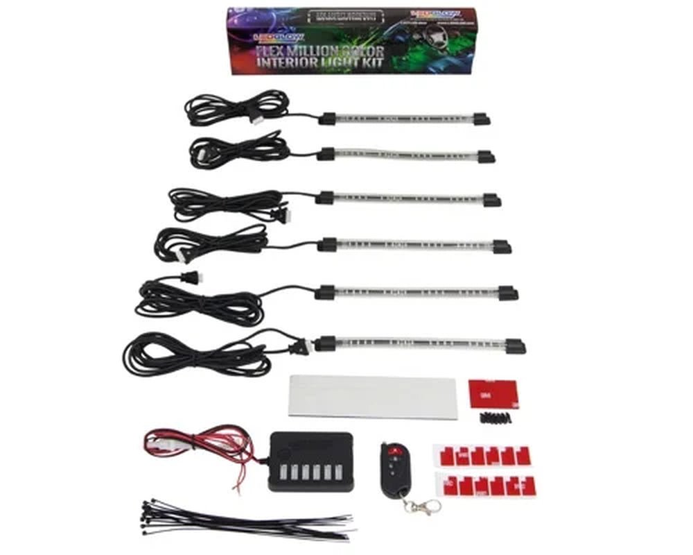 6Pc Flexible LED Million Color Interior Underdash Lighting Kit - Revved Up Auto
