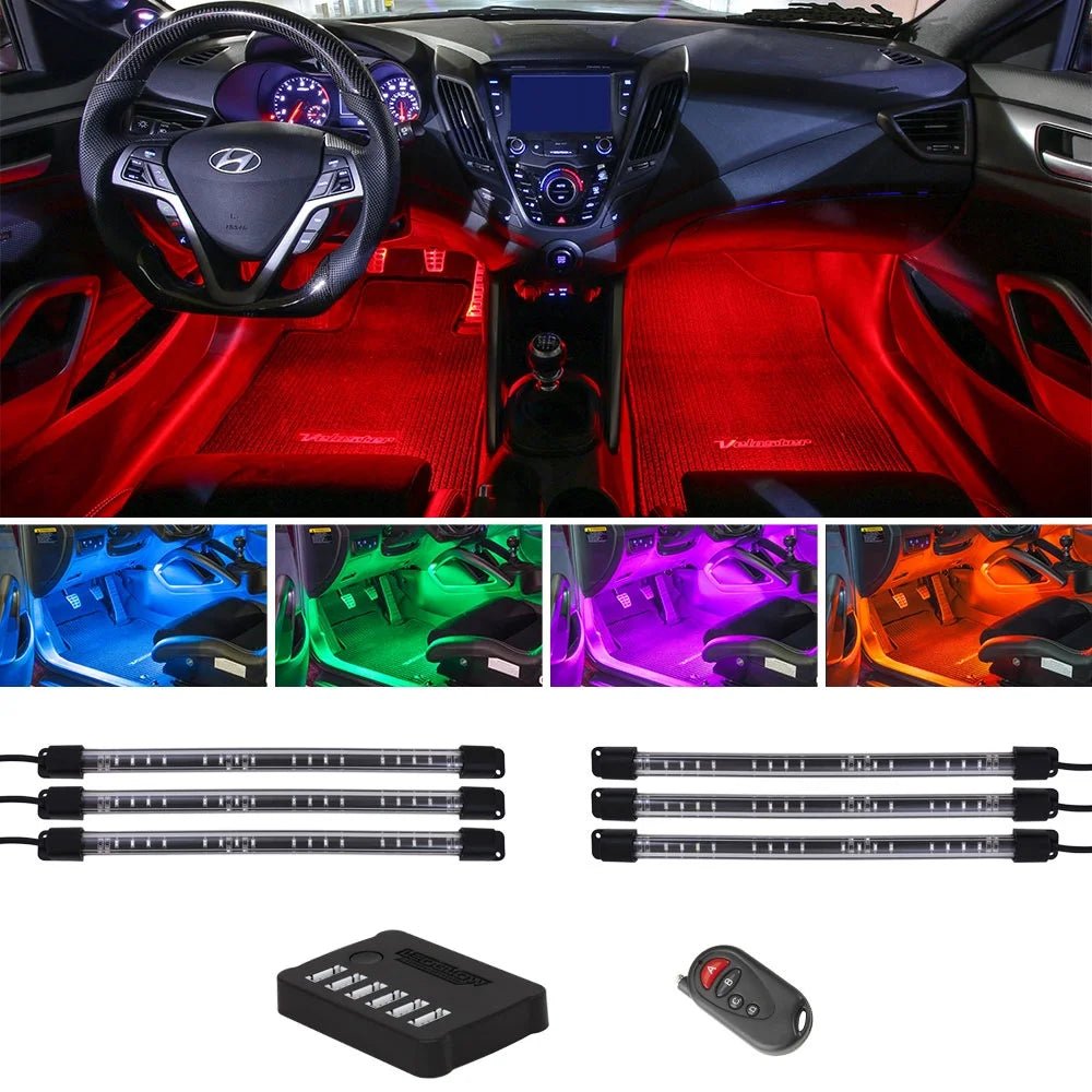 6Pc Flexible LED Million Color Interior Underdash Lighting Kit - Revved Up Auto