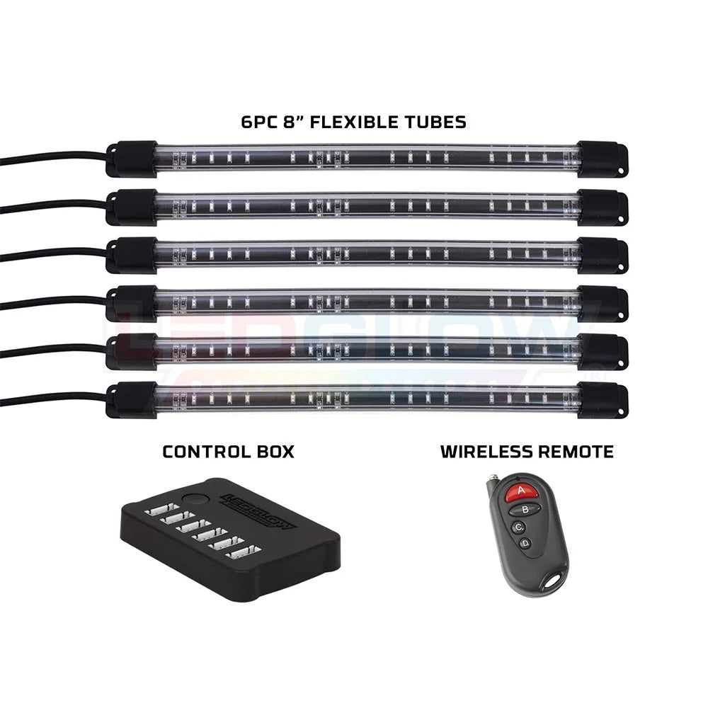 6Pc Flexible LED Million Color Interior Underdash Lighting Kit - Revved Up Auto