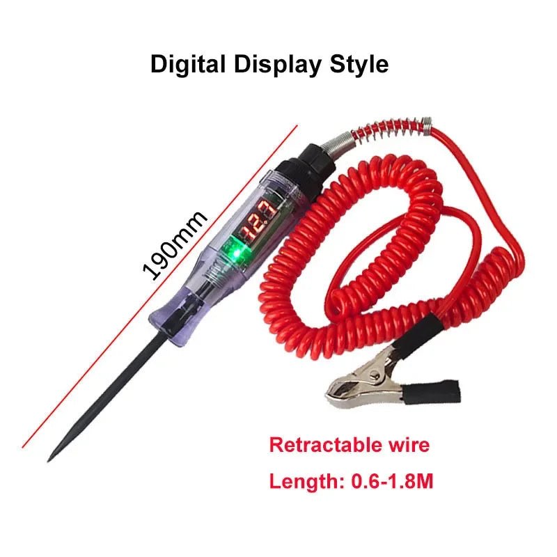6V 12V 24V Car Truck Voltage Circuit Tester Auto Car Diagnostic Probe Test Pen Light Bulb Electric Measuring Pen Repair Tools - Revved Up Auto