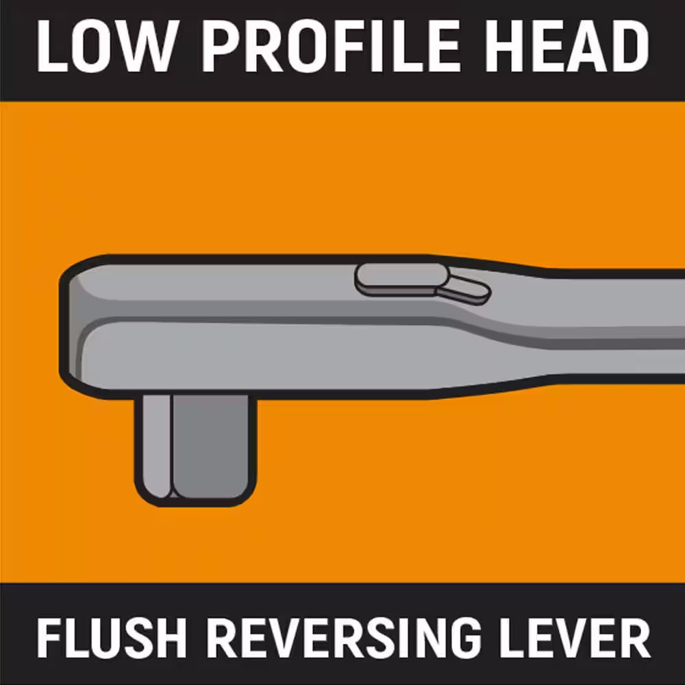 1/4 In. Drive 72-Tooth Quick Release Locking Flex Slim Head Ratchet