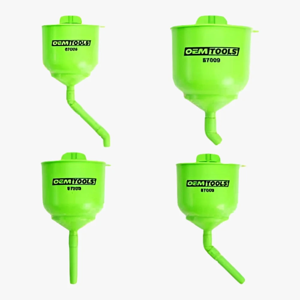 No-Spill Coolant Funnel Kit, 15 Piece Fluid & Oil Funnel Set
