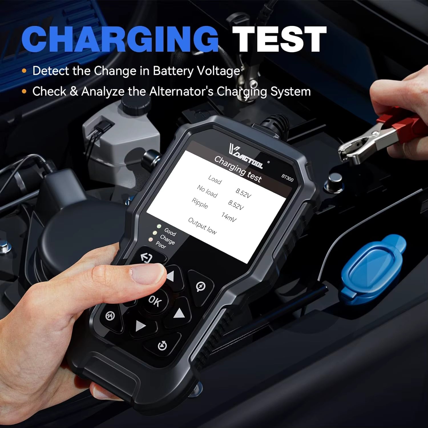 BT300 5-3000 CCA Car Battery Tester 6V 12V Automotive Charging Cranking Scanner Tools for Motorcycle Car Truck SUV