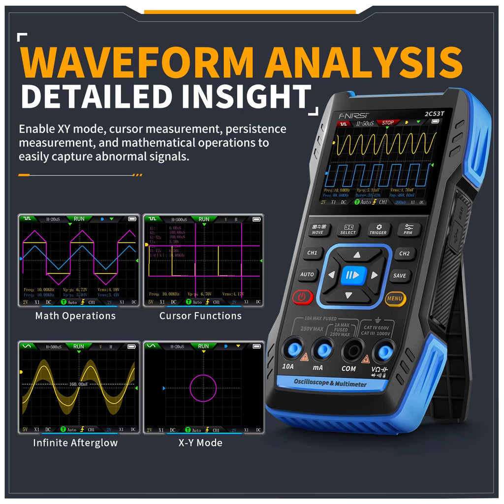 2C23T 2C53T Upgrade 50Mhz Handheld Digital Oscilloscope Multimeter Signal Generator 3 in 1 Dual Channel Automotive Tools
