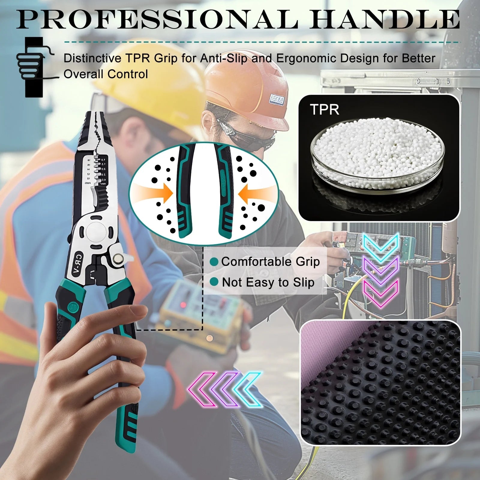 9 in 1 Multipurpose Wire Stripper, 9’’ Heavy Duty Super Tough Electrical Wire Pliers Crimper, Electrical Lineman Wire Stripper Tool with Wire Cutter, Wiring Tools - Revved Up Auto