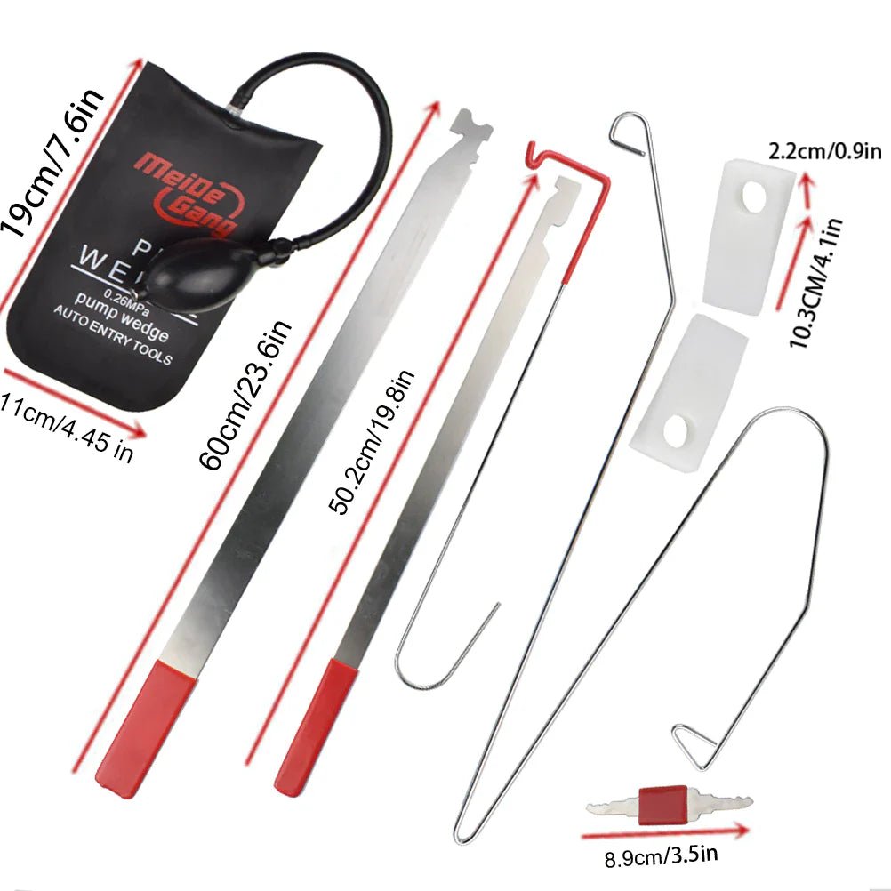 9 Pcs Universal Car Door Emergency Opening Key Lost Lock Out Unlock Opem Tools Kit Air Pump Car Accessories Auto Styling Parts - Revved Up Tools