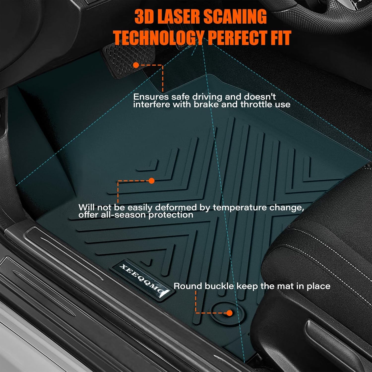 Floor Mats &Trunk Mat for 2020-2025 Ford Explorer 6 Seats with Backrest Mat All Weather TPE Rubber Cargo Liner for 2020-2025 Ford Explorer Accessories