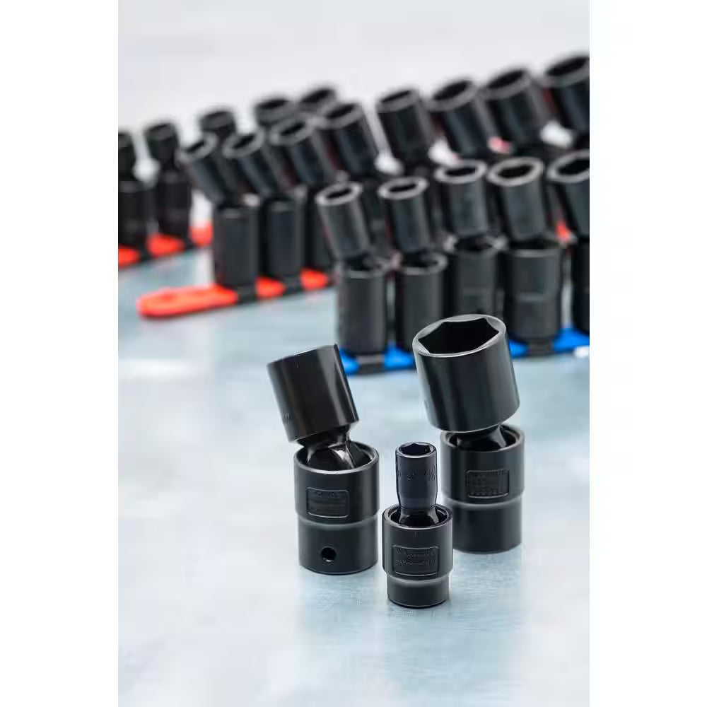X-Core 1/2 In. Drive 6-Point Standard Pinless SAE Universal Impact Socket Set (9-Piece)