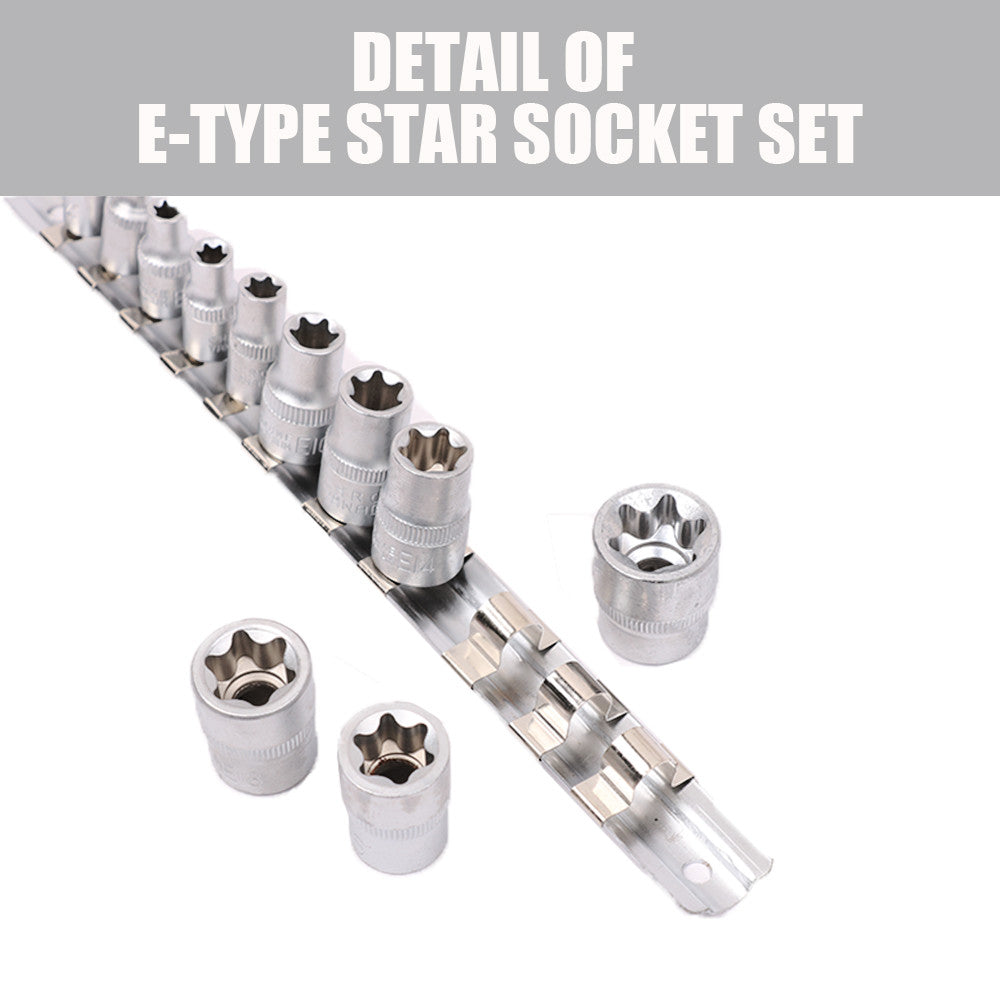 11 Pc Torx Star Bit Female E Socket Set Automotive Shop Tools External E4-E20