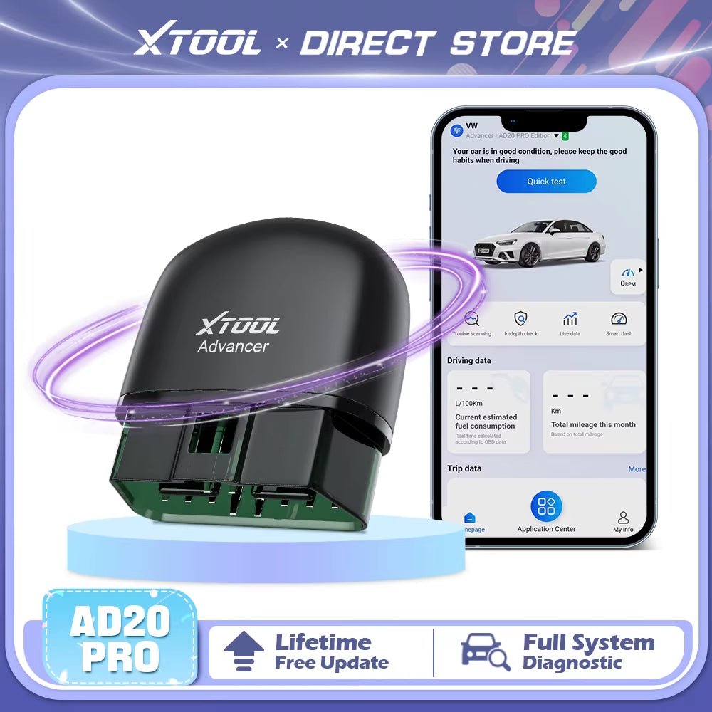 Advancer Ad20Pro Bluetooth OBD2 Scanner Car All System Automotive Diagnostic Tools Free Application Engine Check Oil Reset - Revved Up Auto