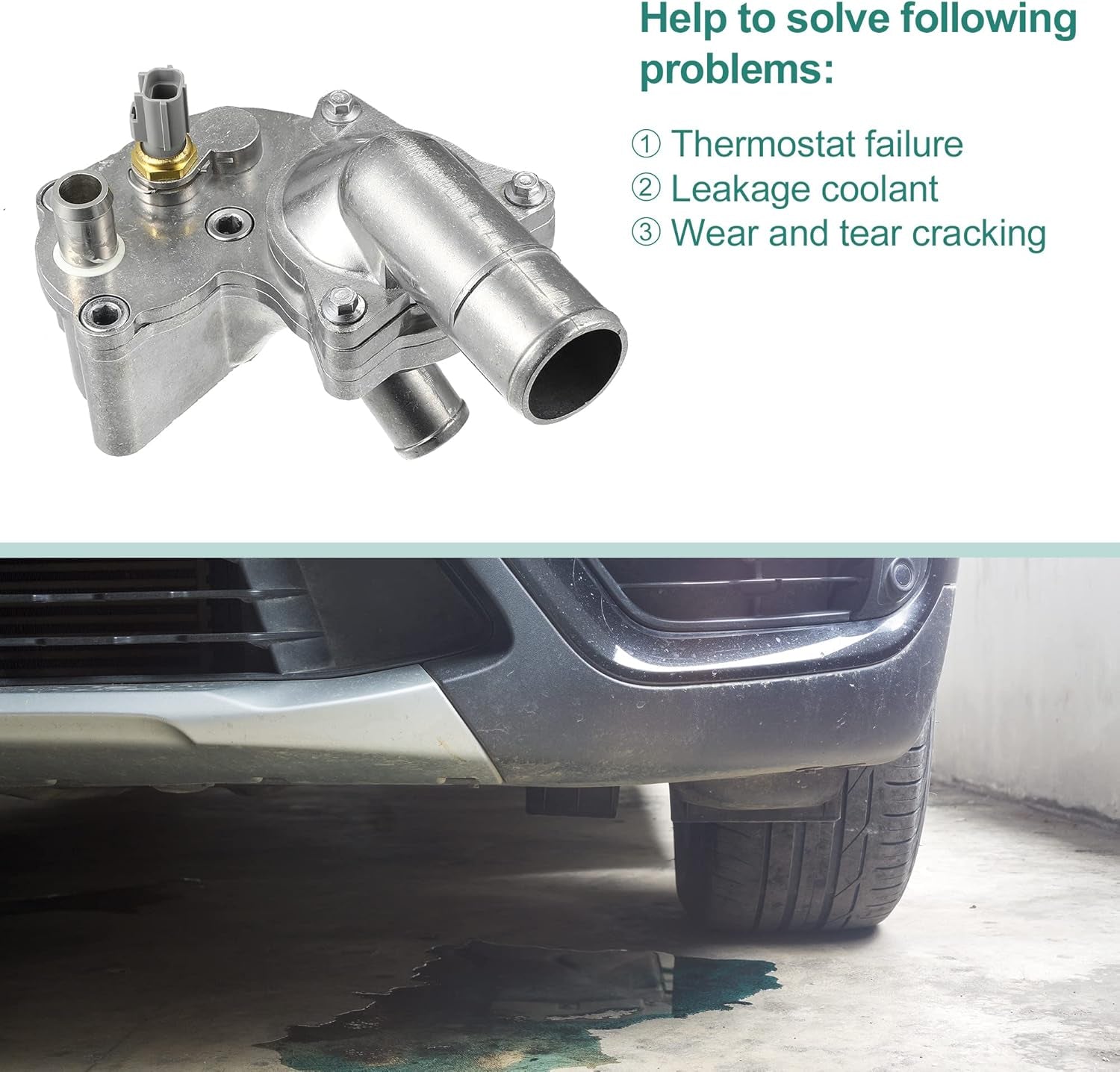 Aluminum Alloy Thermostat Assembly with Housing Sensor for Ford for Mustang 4.0L 2005 2006 2007 2008 2009 2010 5R3Z8592BA - Revved Up Tools
